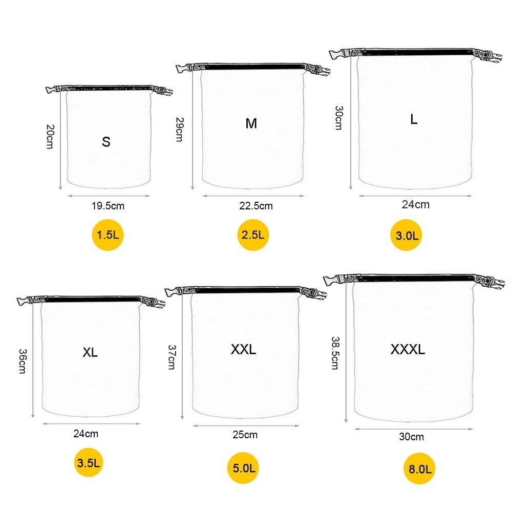 6 Pack Waterproof Outdoor Dry Sacks