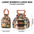 thumbnail image 5 of Pioneer Flower Floral Print Pattern Drawstring Lunch Bag Women - Drawstring Lunch Bag Insulated for Work Office - Stain-Resistant Large Lunchbags for Women with Multi-Pockets, 5 of 6