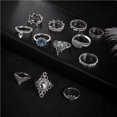 thumbnail image 2 of Pack of 12 Ring Set Vintage Retro Dating Widely Applicable Beautiful Craftsmanship Hand Decor Bohemian Style Fashion Rustproof DIY Prop Alloy Rings, 2 of 9