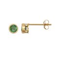 thumbnail image 2 of 9ct Gold Jewelco London Green Emerald Bezel Solitaire Stud Earrings, 3mm, 2 of 4