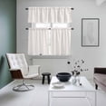 thumbnail image 4 of Farmhouse Beige White Striped Kitchen Curtains Sets for Windows 36 Inch Length, Modern Stripes Rod Pocket Window Treatments Tier Curtains and Valances Set for Bedroom/Bathroom, 4 of 8