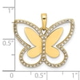 thumbnail image 5 of Auriga Fine Jewelry 14K Yellow Gold and White Rhodium Diamond-cut Butterfly Pendant (L-21.22 mm, W-24.39 mm), 5 of 6