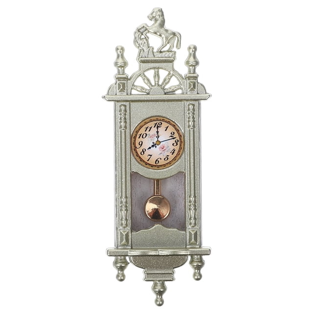 KAKOWELY Meubles de Maison de Poupée Mini Horloge Pendule Ornement Mini Horloge de Maison Rétro Horloge Pendule pour Maison de Poupée 2.36"X0.83"X0.39 Pouces