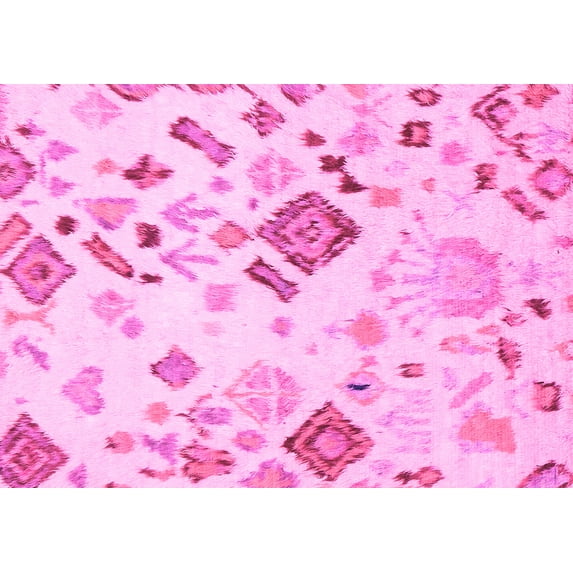 Ahgly Company Indoor Rectangle Abstract Pink Modern Area Rugs, 7' x 10'