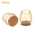 thumbnail image 3 of Uxcell 16 Pack Chair Leg Floor Protectors, 1"x0.6" PVC Furniture Pads Chair Leg Caps, Brown, 3 of 6