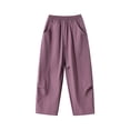 thumbnail image 6 of NAISIBABY Kids Girls Pants, Elastic Waist Quick Dry Summer Lightweight Straight Leg Sports Outdoor Pants Purple Size 4, 6 of 9
