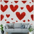 thumbnail image 4 of Creowell  Valentine's Day Heart Tapestry, Wall Hanging Tapestry Aesthetic Birthday Holiday Party Art Wall Carpet for Living Room Bedroom Dorm Ceiling Decor AP-60 40x30inch, 4 of 6