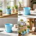 thumbnail image 6 of Diceymbol Mini Plastic Flower Pots with Saucers 4-Inch Colorful Easy-Care Plant Planters for Home & Office Small Modern Decor with Drainage Holes, 6 of 9