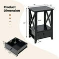 thumbnail image 4 of Costway Modern Nightstand with Bottom Drawer Storage Shelf Small Side End Table Black, 4 of 10