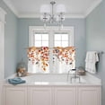 thumbnail image 3 of 2 Panels Kitchen Tier Curtains 39 Inch Length, Orange Fall Leaves Grommets Window Treatment Curtain, Vintage Country Plants Pastoral Farm Thermal Curtains Drapes for Living Room/Bathroom, 3 of 9