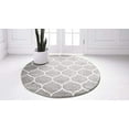 thumbnail image 3 of Unique Loom 3151567 3 x 3 ft. Rounded Trellis Frieze Round Rug, Light Gray, 3 of 5