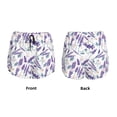 thumbnail image 3 of Balery Lavender Flowers Pantalones cortos deportivos para mujer con forro y dos bolsillos, elásticos, para entrenamiento, gimnasio, yoga-Large, 3 of 7