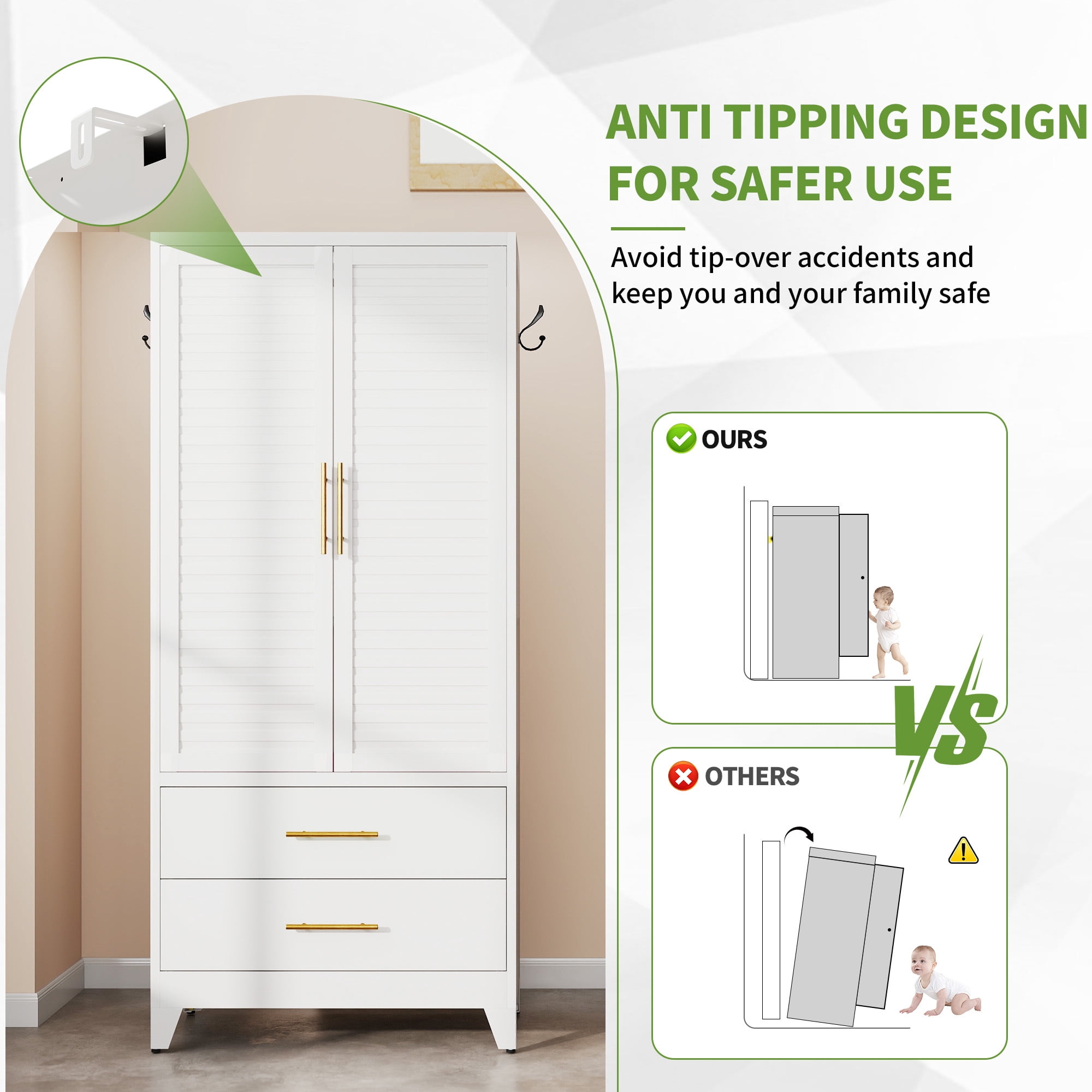 avobird 20 Inch Cabinet(White)
