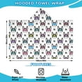 thumbnail image 2 of French Bulldog with Glasses White Hooded Bath Towel，60"x35" for Ages 3 To 12 Kids, Quick Dry Lightweight Soft Microfiber Hood Beach Towel Cover Up for Kids, 2 of 7
