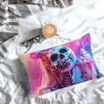 thumbnail image 5 of Wukai Neon Skull With Milkshake Elastic Luggage Cover,luggage covers for suitcase tsa approved,Fits 19-29-inch-14"x20", 5 of 6