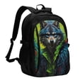 thumbnail image 1 of Balery Realistic Style Wolf Warrior Mochila con carga USB para hombre y mujer - Mochila impermeable y antirrobo para portátil con puerto USB para viajes, trabajo, estudios y universidad, 1 of 7