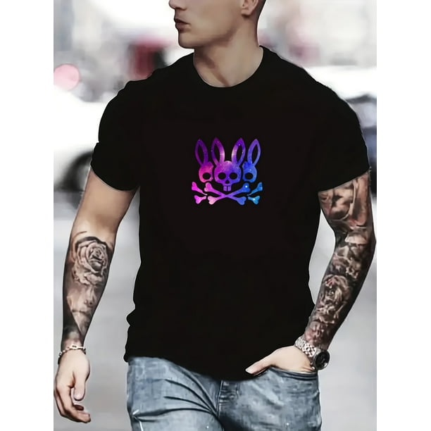 Camiseta Con Impresion De Calavera De Conejo Camiseta Comoda Y Elegante Para Hombres Camiseta Grafica Ropa De Verano Para Hombres Al Aire Libre