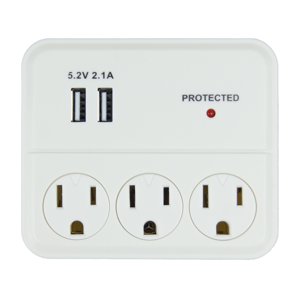 Hyper Tough 3-Outlet Surge Tap with USB Ports