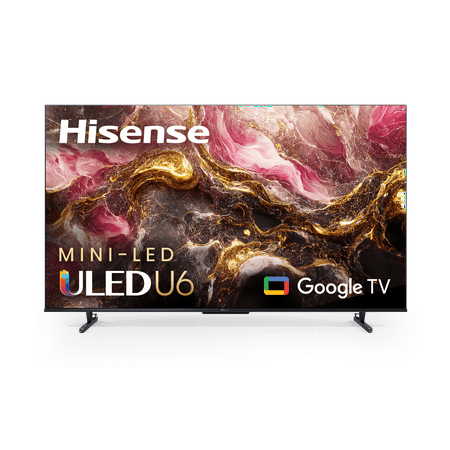 Hisense 65-Inch Class U6 Series Mini-LED QLED Google Smart TV (65U6K) - QLED, 600-Nit, Dolby Vision IQ & Dolby Atmos, Full Array Local Dimming