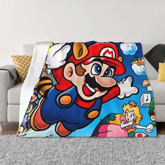 Saiise Mario T Throw Blanket 40"x30" ,Soft Lightweight Cozy All Season Blanket for Bed,Couch,Car