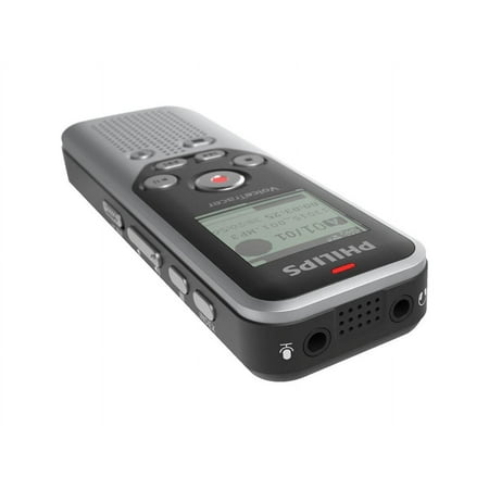 Philips - VoiceTracer Digital Voice Recorder 8GB DVT1250 - Dark Silver & Black