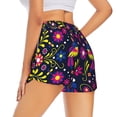 thumbnail image 2 of Uemuo Colorful Mexican Pattern Women's Athletic Shorts High Waisted Running Shorts with Liner Pockets Gym Elastic Workout Shorts-X-Large, 2 of 9