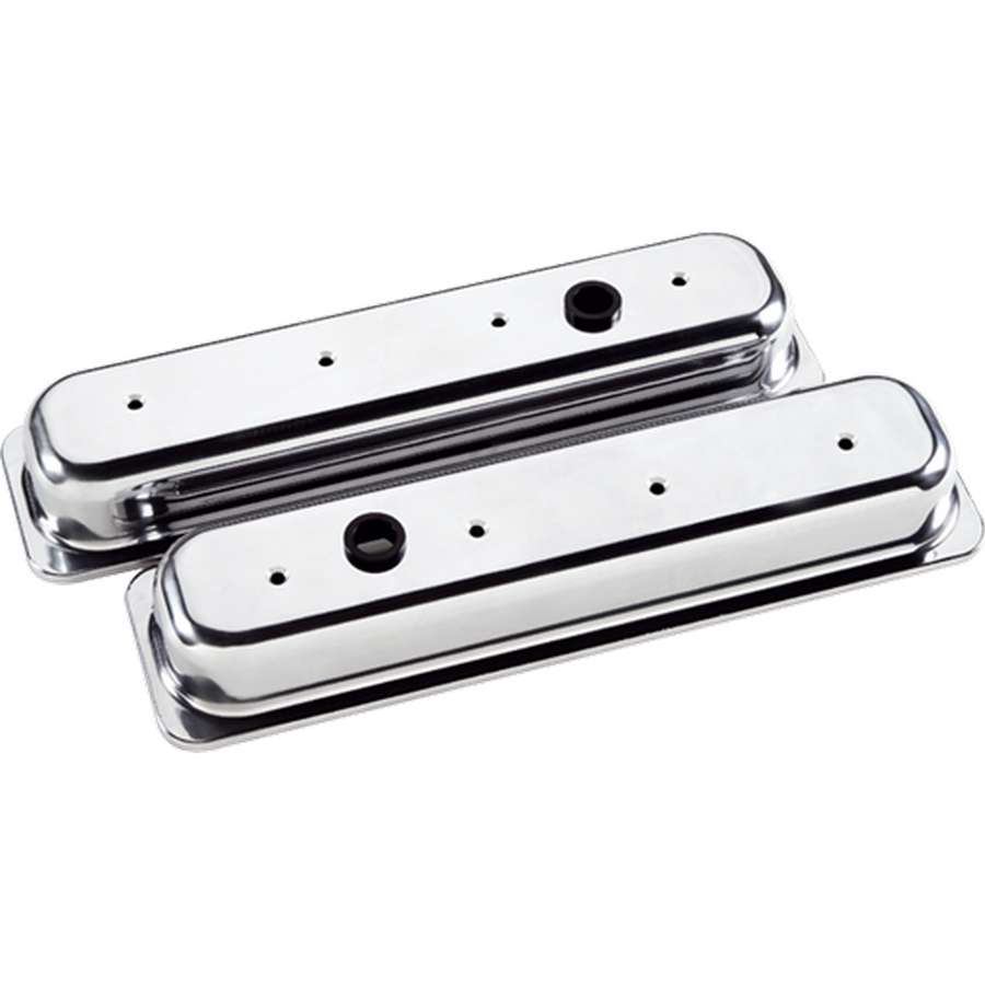 BILLET SPECIALTIES 95829 Valve Covers SBC Center Bolt Valve Covers Short Plain