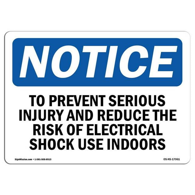 SignMission OS-NS-A-1218-L-17061 12 x 18 in. OSHA Notice Sign - Shock Hazard Sign