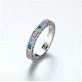thumbnail image 3 of Bellitia Jewelry 925 Sterling Silver Colored CZ Stones Stackable Ring, Simulated Diamond Multi Color Eternity Bands Wedding Band for Women, 3 of 6