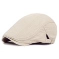 thumbnail image 1 of Boina Vintage para hombre, sombreros de Newsboy, gorras clásicas de Newsboy occidental, boina de mezcla de algodón, sombrero de visera plana ajustable para hombres, gorra de boina de primavera Tan Jianjun unisex, 1 of 2