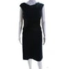 Pre-owned|Escada Womens Sleeveless Cross Strap Waist Dress Navy Blue Black Size EUR 36