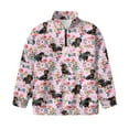 thumbnail image 4 of Uorisanigo Kids Sweatshirt Quarter Zip Pullover Sweatshirts Lightweight Floral Dachshund Half Zipper Crop Tops with Long Sleeve Pullover Jackets Tops for Sports and Daily Wear, 4 of 7
