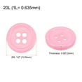 thumbnail image 2 of Uxcell 20pcs 20L Sewing Buttons 1/2"(12.5mm) Resin Round Flat 4-Hole Craft Replacement Buttons, Pink, 2 of 5