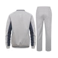 thumbnail image 3 of Women's 2Pc V Neck Tracksuit, 4 Way Stretch Breathable Reflective for Golf Running Casual Light Gray Navy S, 3 of 8
