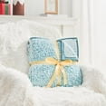 thumbnail image 3 of Soft Sherpa Fleece Blanket Reversible Plush Fluffy Large Blanket, Light Weight Warm Decorative Boho Blanket Cover for Sofa, Couch, Bedroom,Travel(Plush Teal,50"x60"), 3 of 7