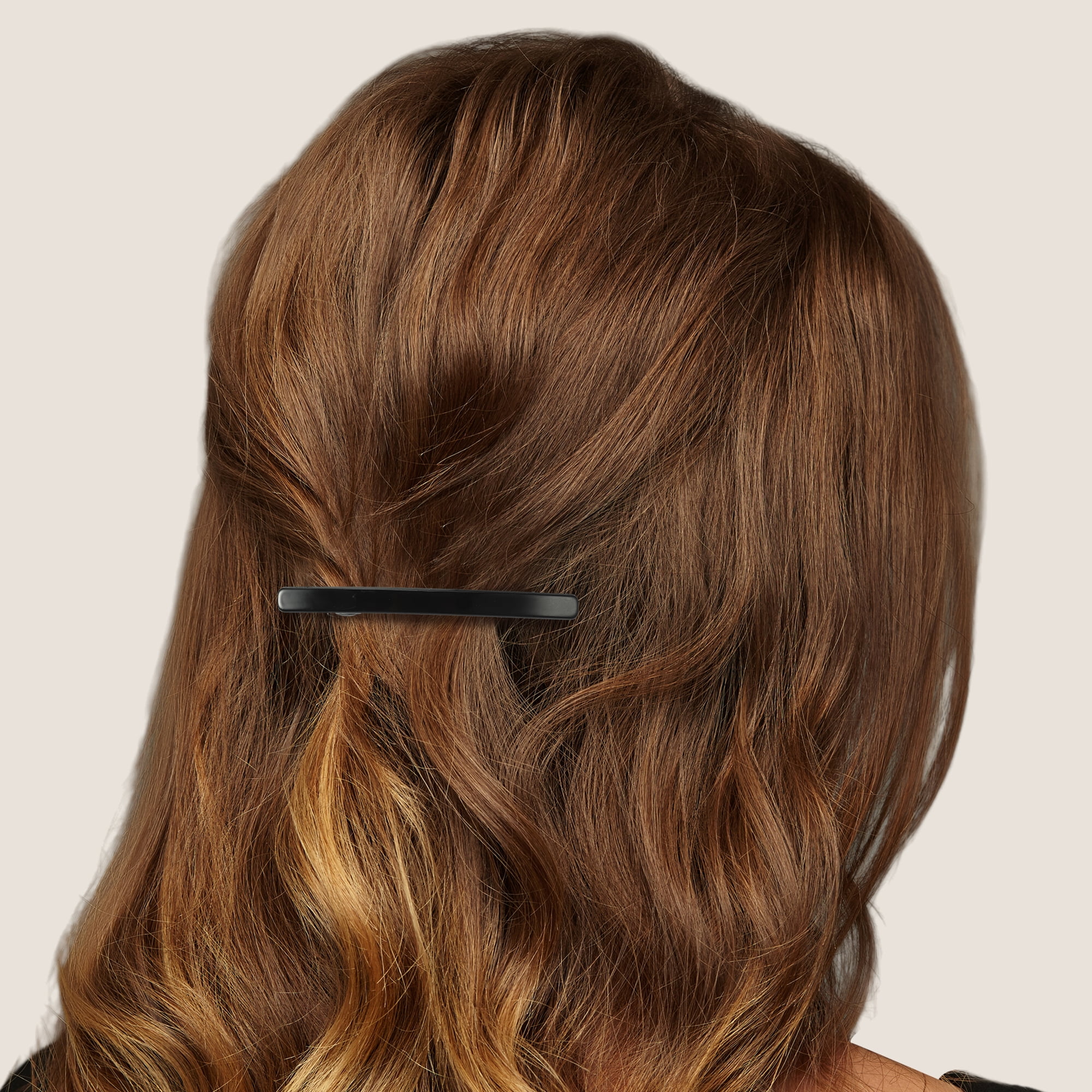 Unique Bargains 2Pcs Tortoise Shell Hair Barrettes Amber Black