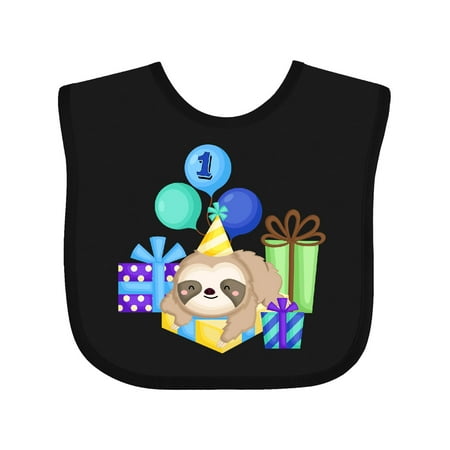 

Inktastic 1st Birthday Sloth Gift Baby Boy or Baby Girl Bib