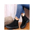 thumbnail image 4 of Woobling Womens Anti-Slip Winter Shoes Work Anti-Slip Round Toe Chelsea Boot Fashion Combat Booties Black 5, 4 of 7
