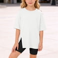 thumbnail image 4 of Girls Long Sleeve Shirts Kids Soft Tunic Tops 5-14 Years Casual Daily Wear Blouse with Curve Hem & Side Slit, 4 of 4