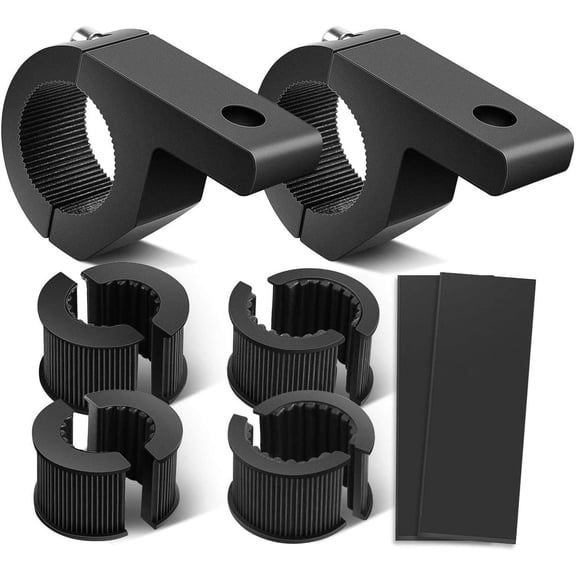 Nilight - 2PCS LED Light Bar Horizontal Bar Clamp Mounting Kit Fit on 0.75" 1" 1.25" Bull Bars Roof Racks Roll Cages for ATV UTV and Trucks, 2 Years Warranty