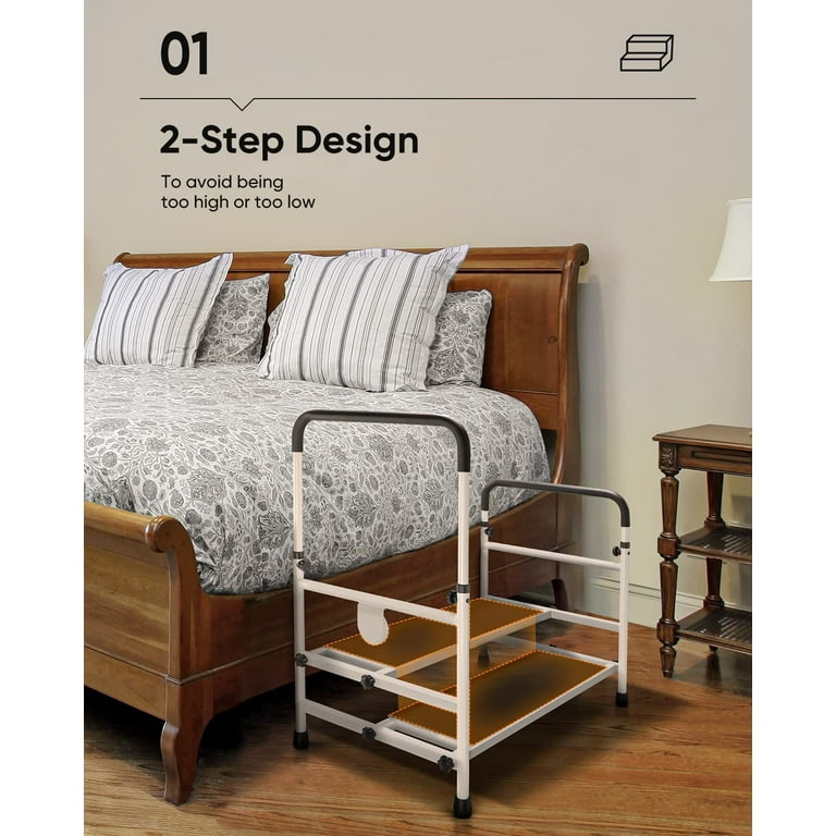 Bed Steps for High Beds for Adults Step Stool for Bedside 3-in-1