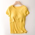thumbnail image 2 of 2026 ! 50% Off Clear! asdoklhq Maternity Clothes for Women,Maternity Round-Neck Solid Color Short Sleeve Breast Feeding Pregnant Nursing Blouse Tops T-Shirt, 2 of 3