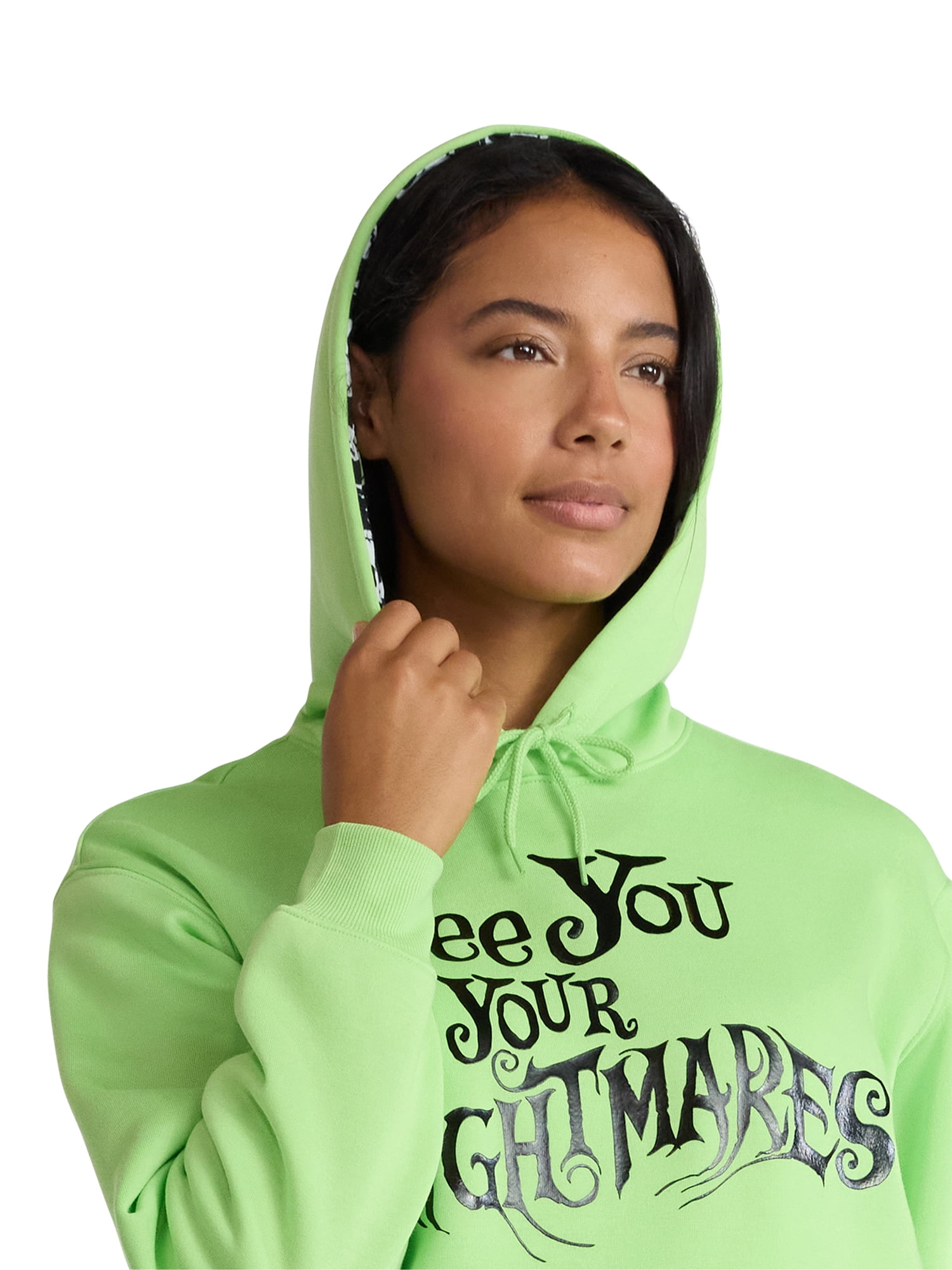 Nightmare Before Christmas Women's Graphic Fleece Hoodie with Long Sleeves, Sizes XXS-XXL