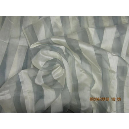 silk organza checks ivory x blue color 44quot;width