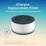 Bionaire True HEPA Air Purifier for Small Rooms Up to 345 sq. ft with 3-Speed, 360° Air Intake, Digital Controls and Removes 99.97% of Airborne Particles - White