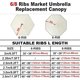 thumbnail image 4 of Replacement Parasol Canopy Fits 6.511.5 Ft Umbrellas, 8Rib, 350 cm, Orange, Reinforced Stitching, 4 of 4