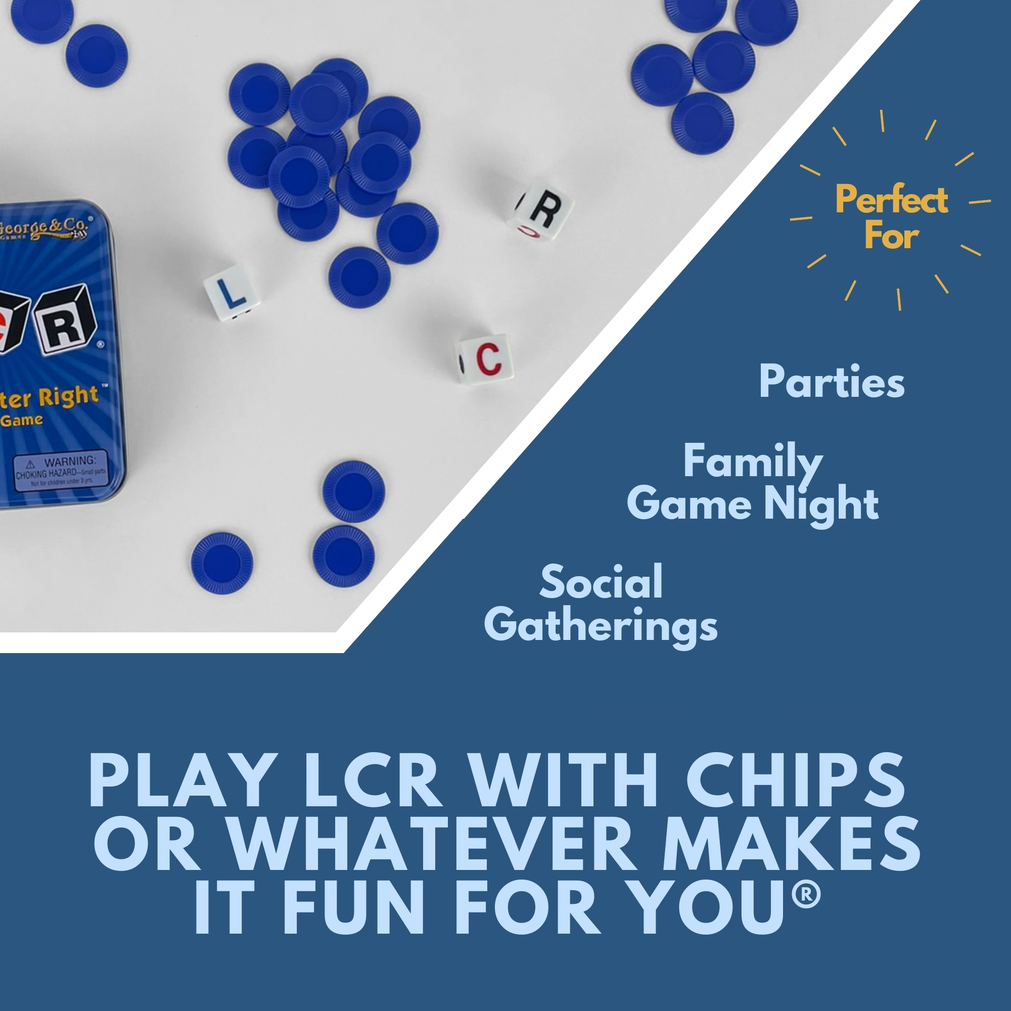 The Original LCR® Left Center Right™ Blue Tin - image 2 of 4