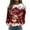 Wine, variant on KANG Print Casual Crewneck Pullover Sweater Soft Warm Winter Holiday Graphic Long Sleeve For Ladies Cozy Loungewear Outfit