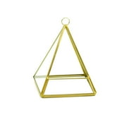 WGV Gold Triangle Pyramid Geometric Glass Terrarium - 4.5" Wide x 5.5" Height, Good quality Terrarium - 1 Pc