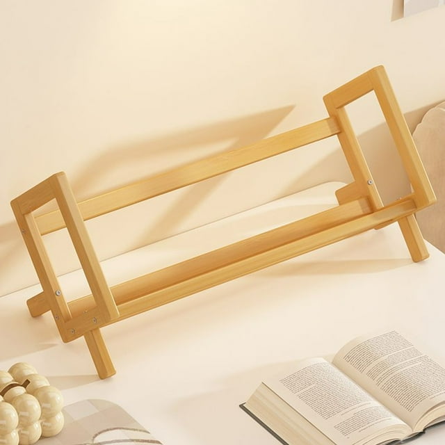 Estante de Madera para Escritorio Yww250331005 | Organizador Multiusos para Libros, Carpetas, Revistas y Archivadores | Estante de Escritorio de Oficina Fácil de Limpiar y Ahorra Espacio, Color Amari